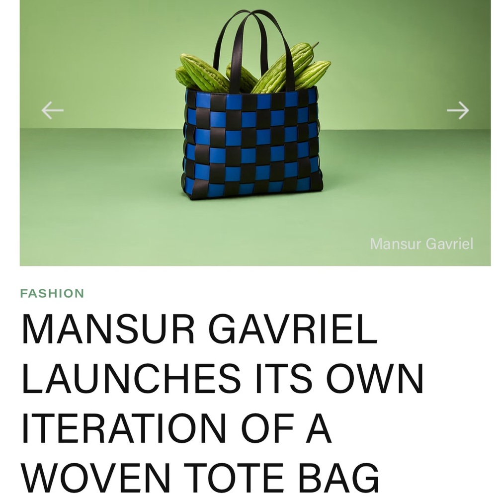 mansur gavriel black & blue tote bag - Picture 3 of 12